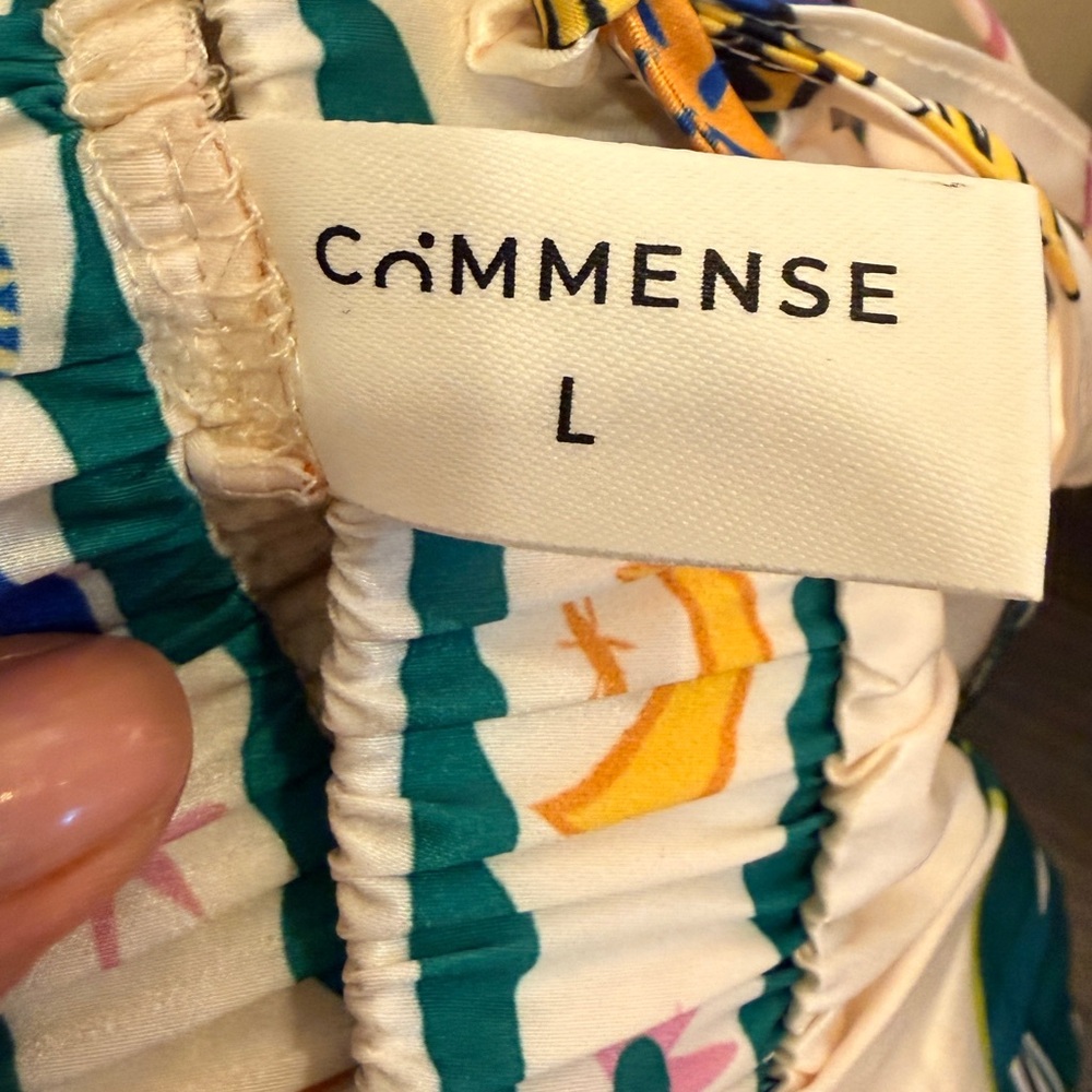 Commense Resort-wear Satin Graffiti Lapel Pants Set sz L - Picture 9 of 16